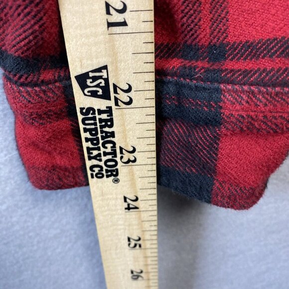 LL Bean Flannel Shirt Womens XL Tartan Plaid Red Black Organic Cotton 506162 VTG - Picture 9 of 13